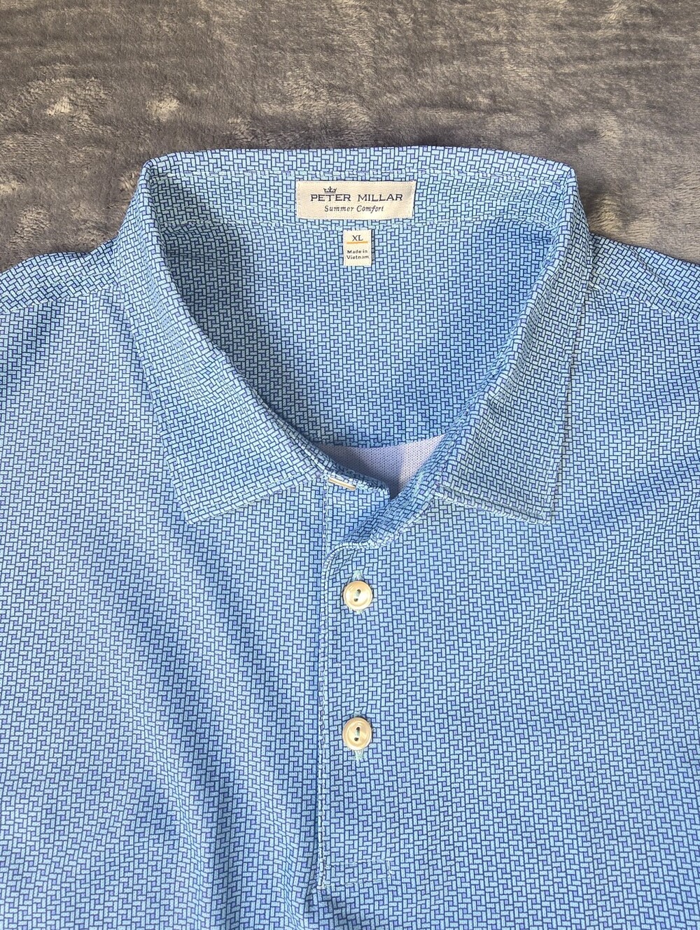 Peter Millar Summer Comfort Golf Polo Shirt Size XL Blue National PGA Resort